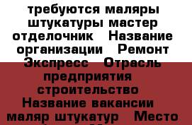 требуются маляры штукатуры мастер отделочник › Название организации ­ Ремонт Экспресс › Отрасль предприятия ­ строительство › Название вакансии ­ маляр штукатур › Место работы ­ Москва м. Динамо › Подчинение ­ прораб › Минимальный оклад ­ 80 000 › Возраст до ­ 58 - Московская обл. Работа » Вакансии   